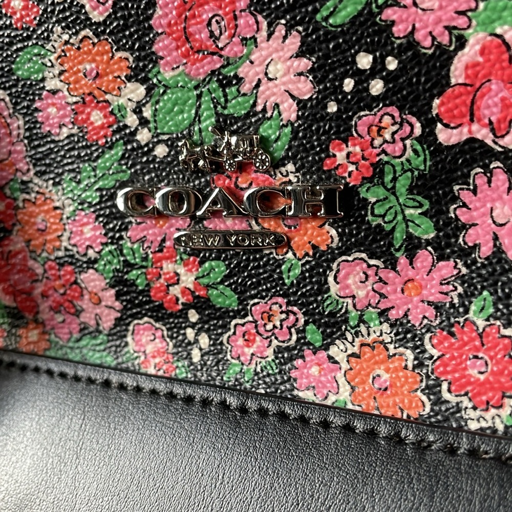 Coach Sierra Posey Cluster Floral Satchel, Wallet & Pink Wide Scallop Edge Strap - Picture 8 of 17